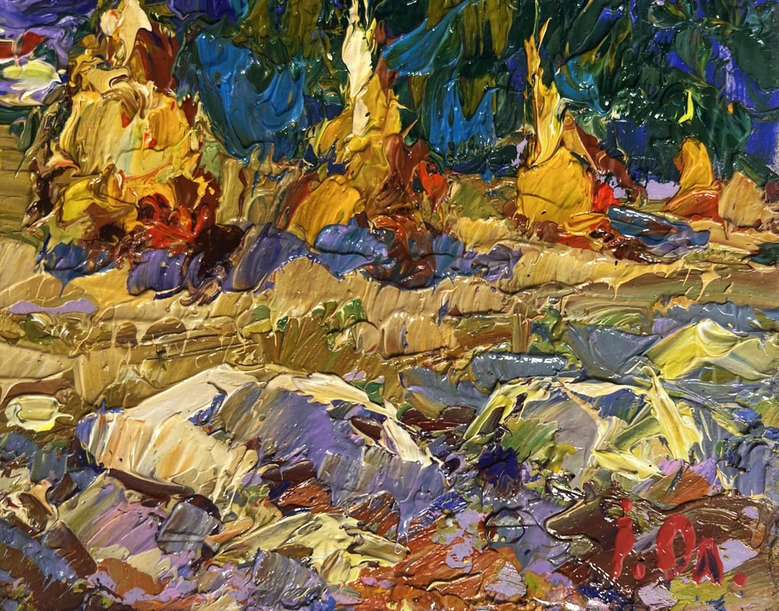 Oil painting Haystacks and mountain view Alex Kalenyuk - 9