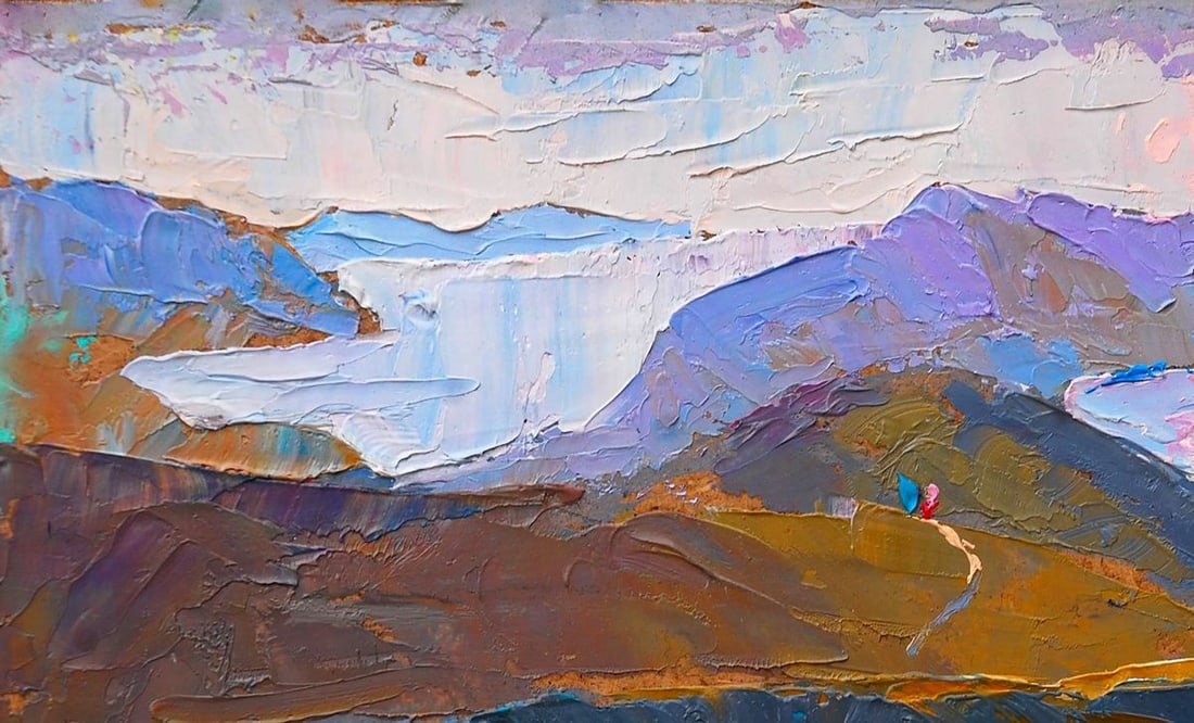 Oil painting Mountain sketch Egor Ktpatunov - 2