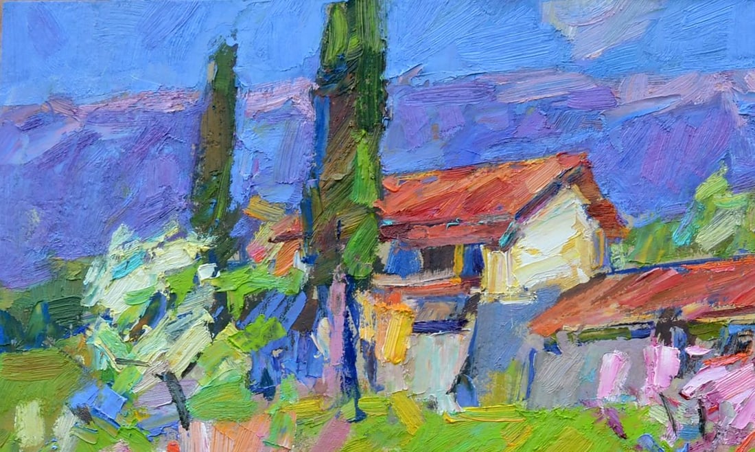 Oli painting Spring in the mountains Miacheslav Tepeta - 2