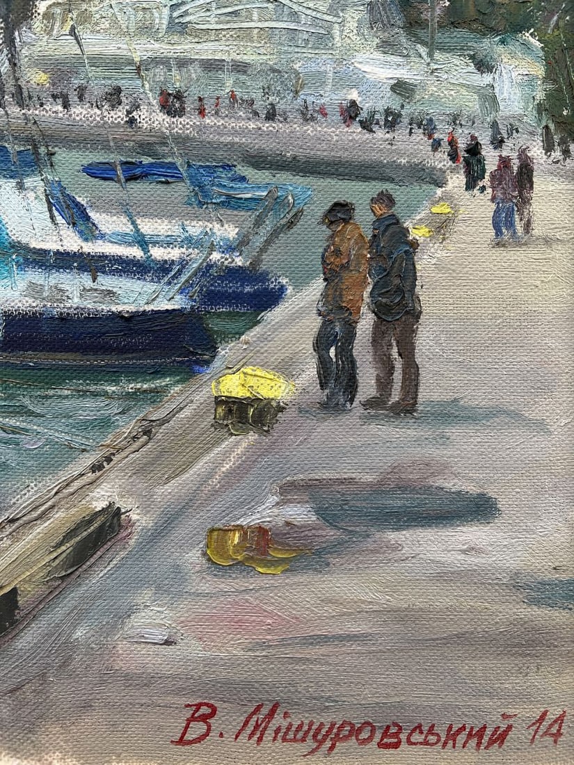 Oil painting City port V. Mishurovsky - 2