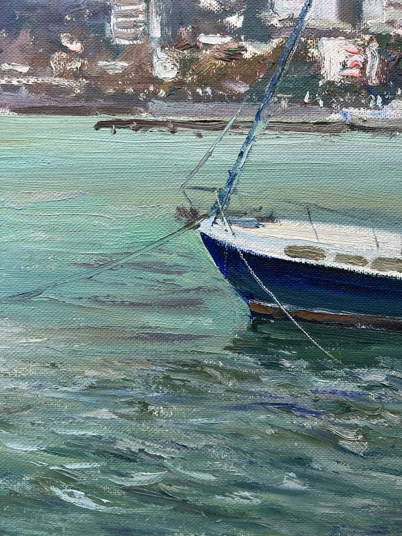 Oil painting City port V. Mishurovsky - 3
