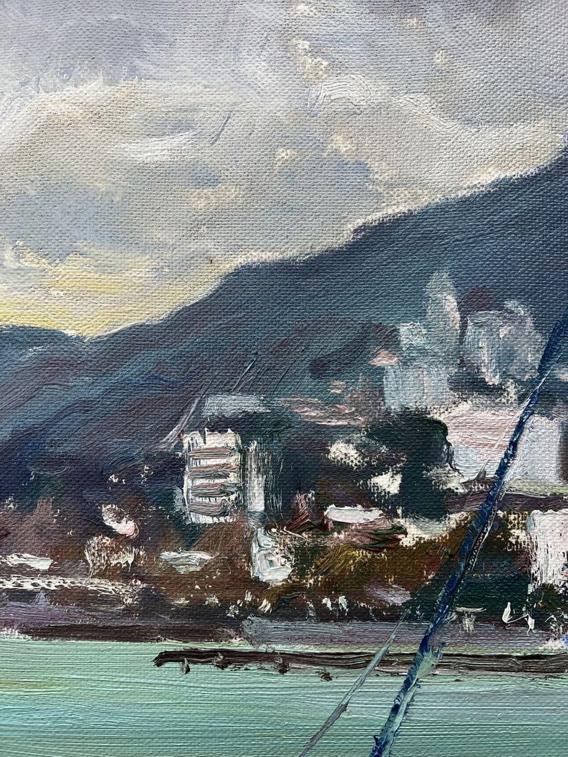 Oil painting City port V. Mishurovsky - 4