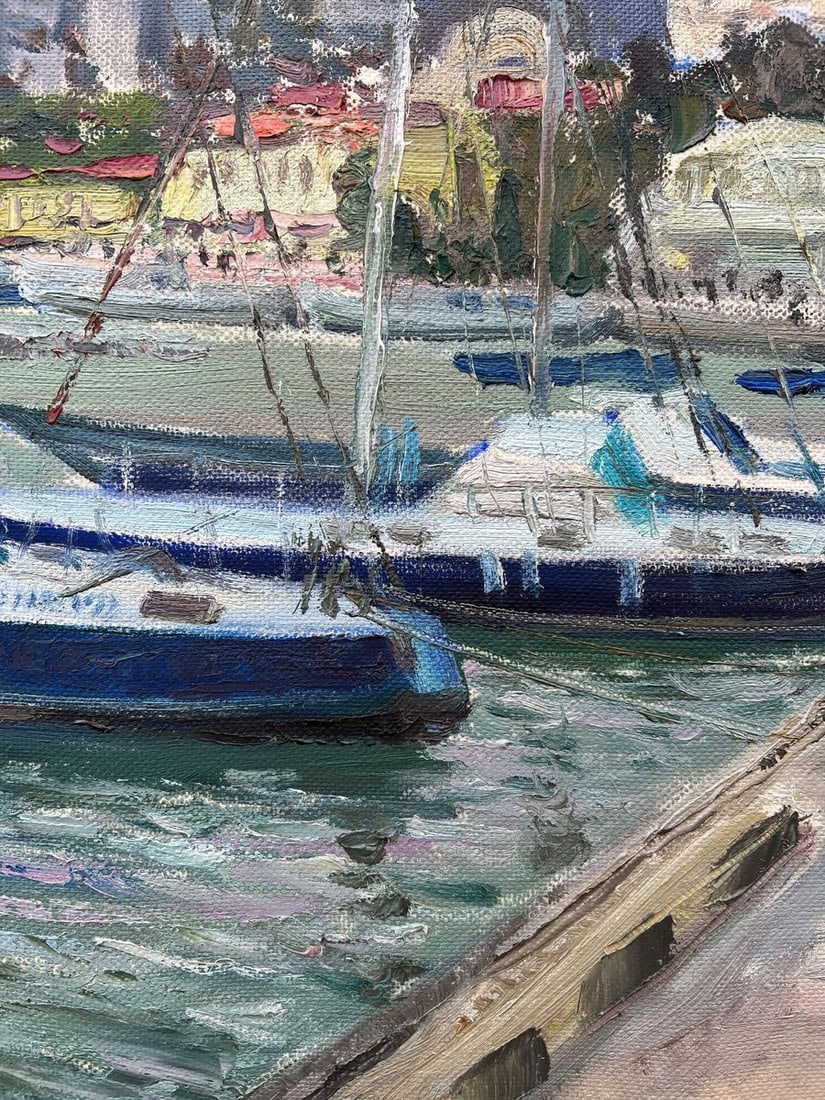 Oil painting City port V. Mishurovsky - 7