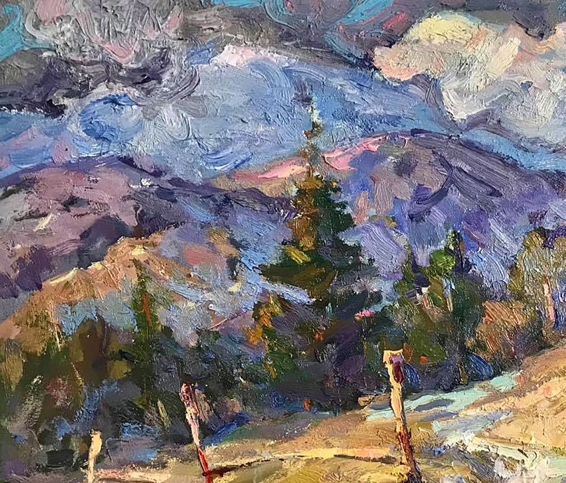 Oil painting Spring in the Carpathians Kalenyuk Alex - 2