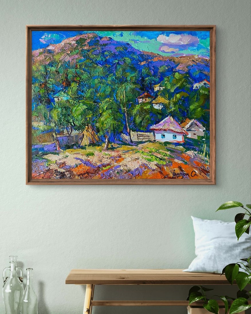Oil painting A village in a valley Alex Kalenyuk - 3