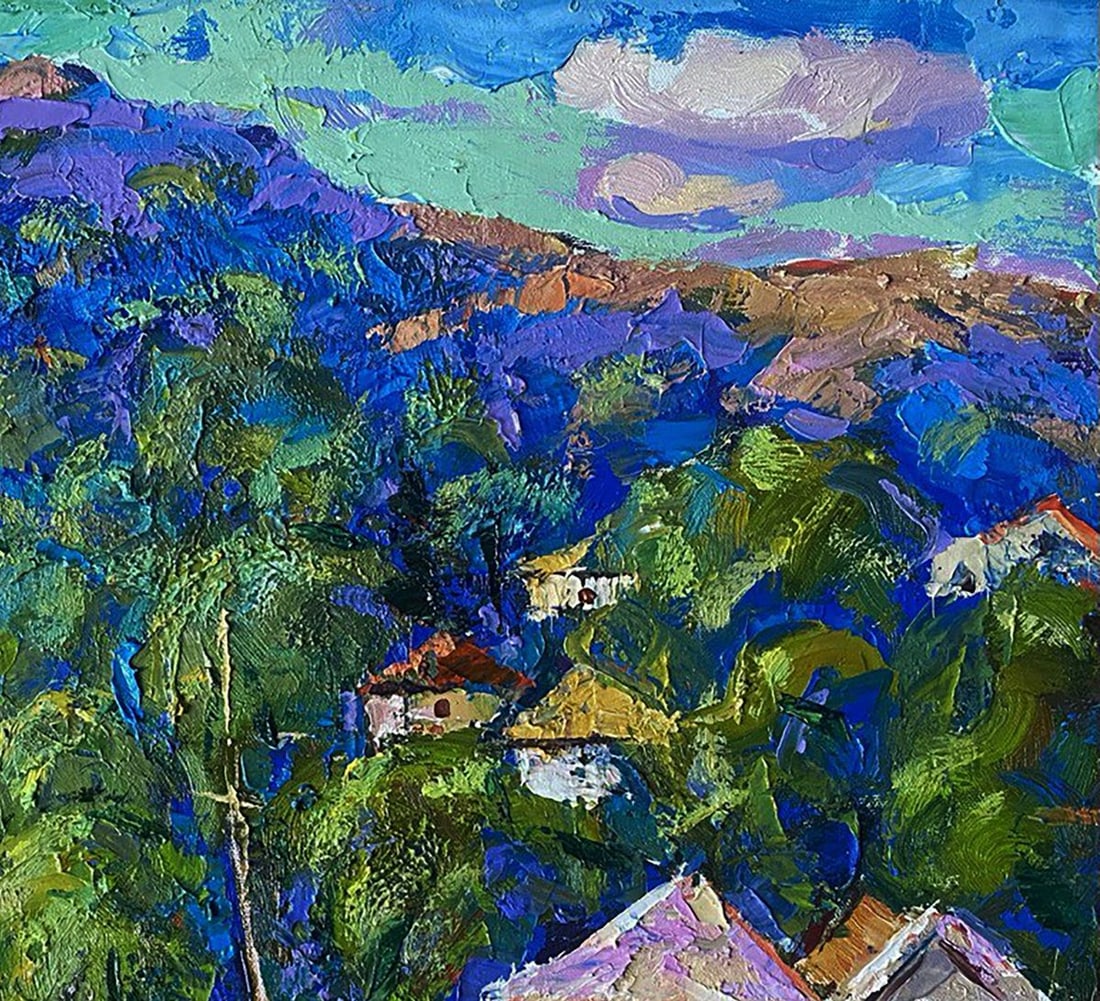 Oil painting A village in a valley Alex Kalenyuk - 5