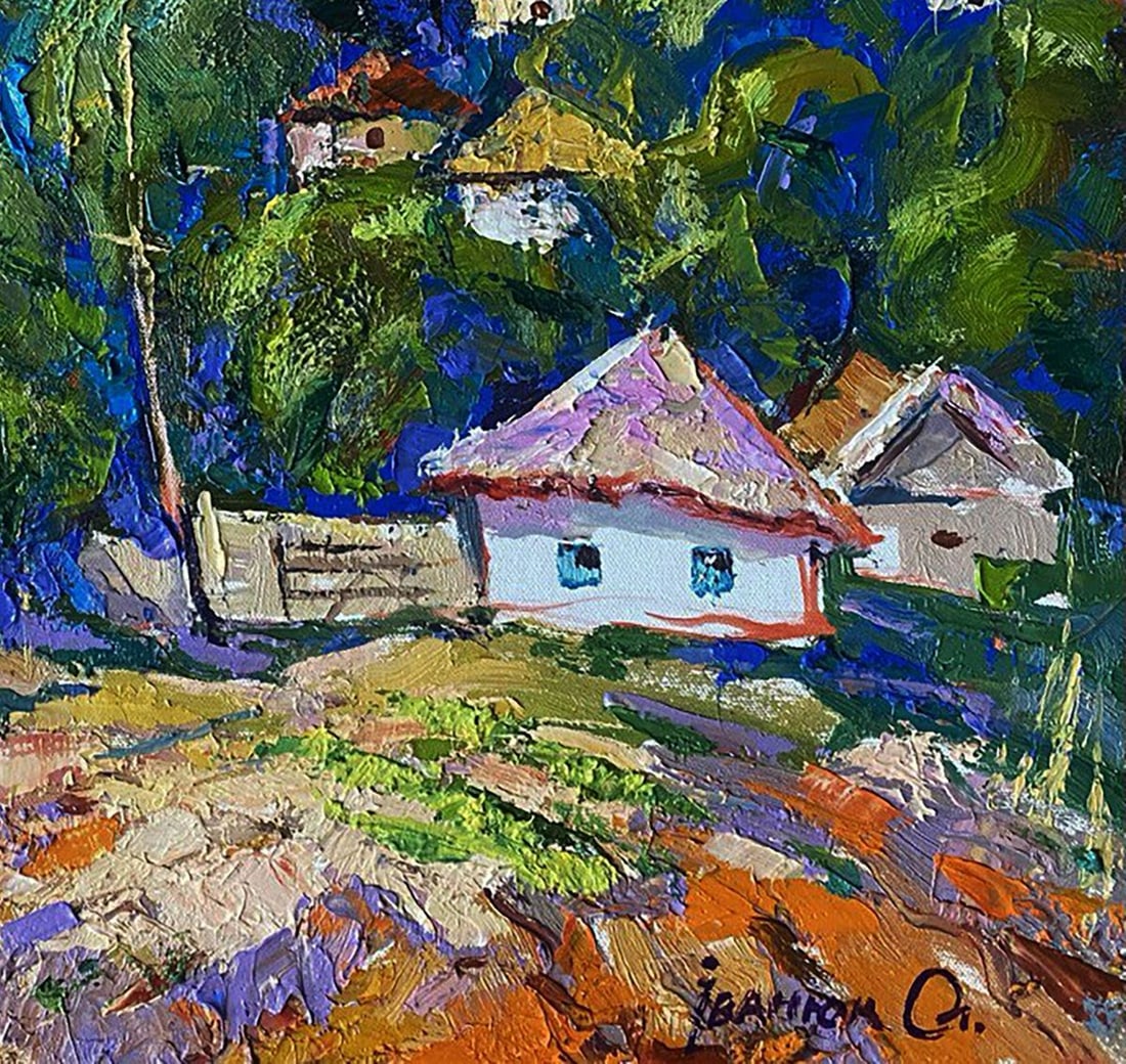 Oil painting A village in a valley Alex Kalenyuk - 7
