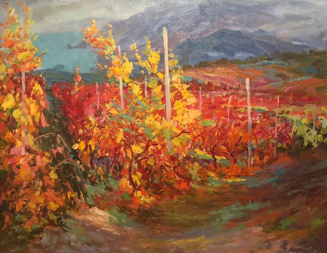 Oil painting Red vineyard Levichev Anatoly - 2