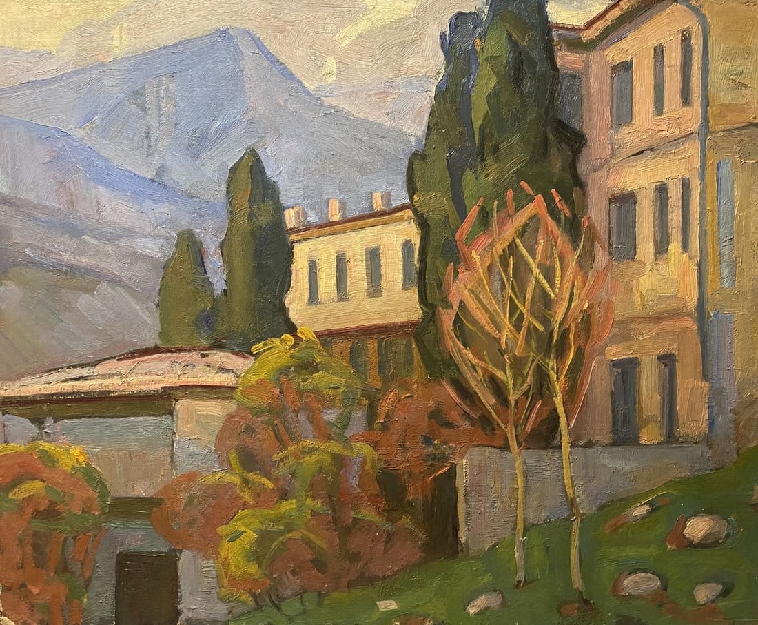 Oil painting City streets Nikolai Hrustalenko: NoGS 443*** ABOUT THIS PAINTING **** TITLE: "City streets"* ARTISTS: Nikolai Hrustalenko * SIZE: 50x60 cm/'19.68x23.62 inches'* MEDIUM: oil, cardboard* HAND PAINTED: Original painting from our collect