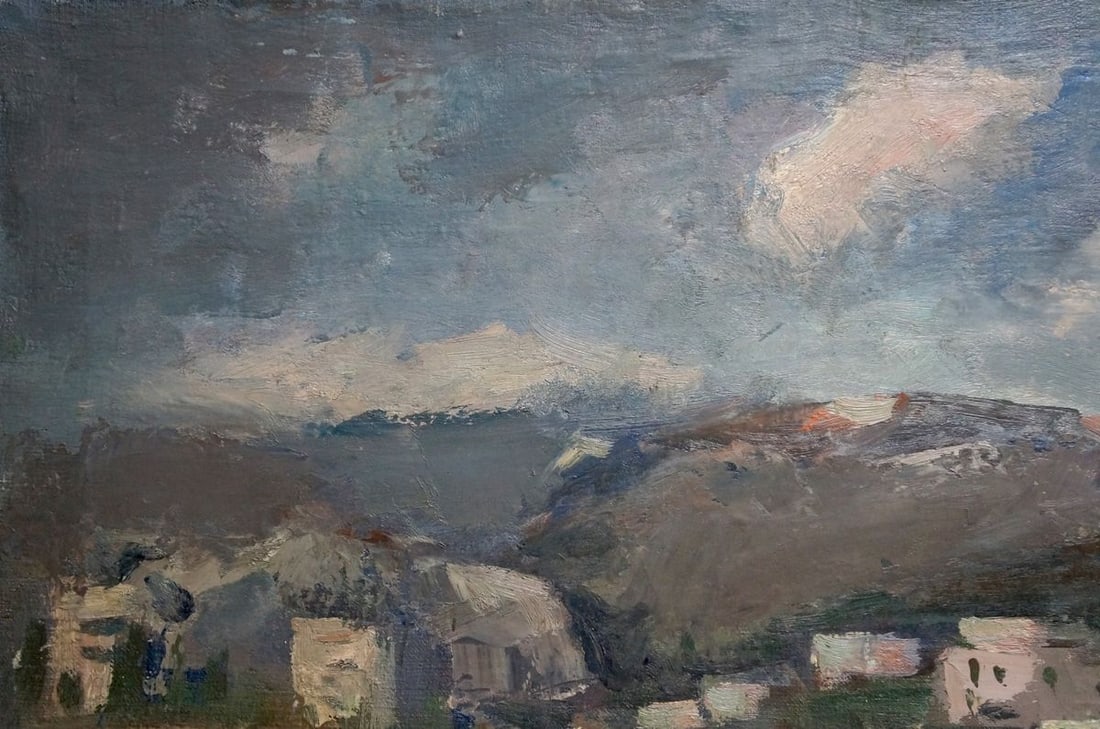 OIl painting City near the coast Karelin Vyacheslav Dmitrievich - 3