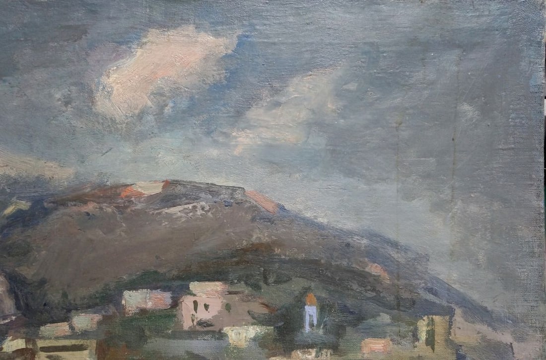OIl painting City near the coast Karelin Vyacheslav Dmitrievich - 4
