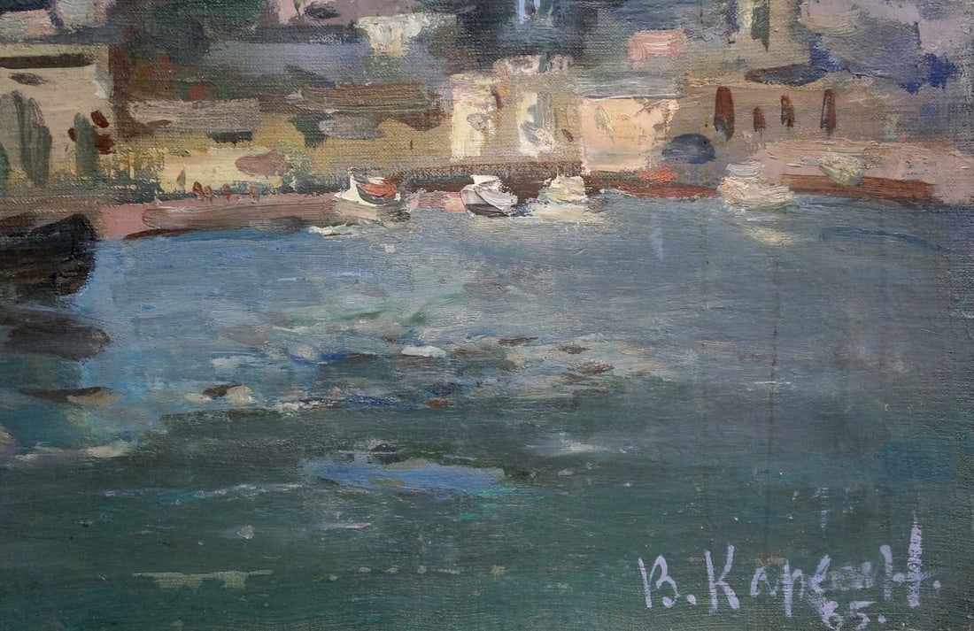 OIl painting City near the coast Karelin Vyacheslav Dmitrievich - 5