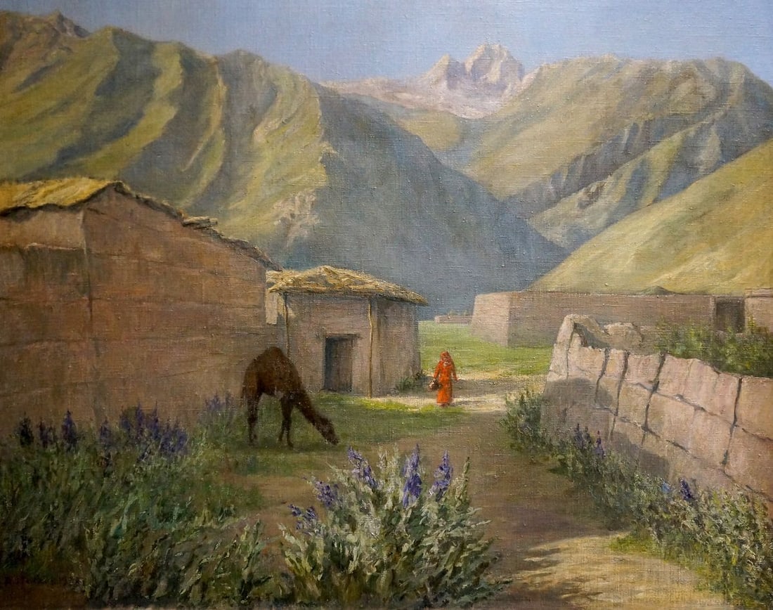 Oil painting Foothills Maslov Viktor Ivanovich: NoVern 1135 *** ABOUT THIS PAINTING *** * TITLE: "Foothills" * ARTISTS: Maslov Viktor Ivanovich * SIZE: 79.5x100 cm/'31.29x39.37 inches' * MEDIUM: oil, canvas * HAND PAINTED: Original painting from ou