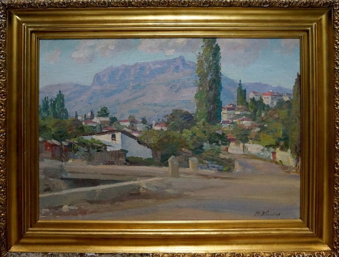 Oil painting Kisel Ivan Gordeevich City landscape: NoVern 1425 *** ABOUT THIS PAINTING *** * TITLE: "City landscape" * ARTISTS: Kisel Ivan Gordeevich * SIZE: 51x70 cm/'20.07x27.55 inches' * MEDIUM: oil, cardboard * HAND PAINTED: Original painting from