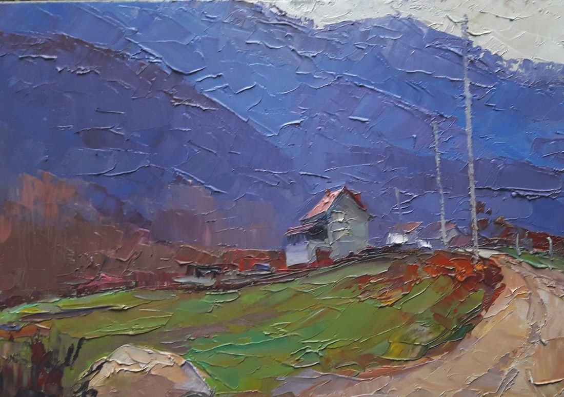 Oil painting Transcarpathian village Serdyuk Boris Petrovich - 2