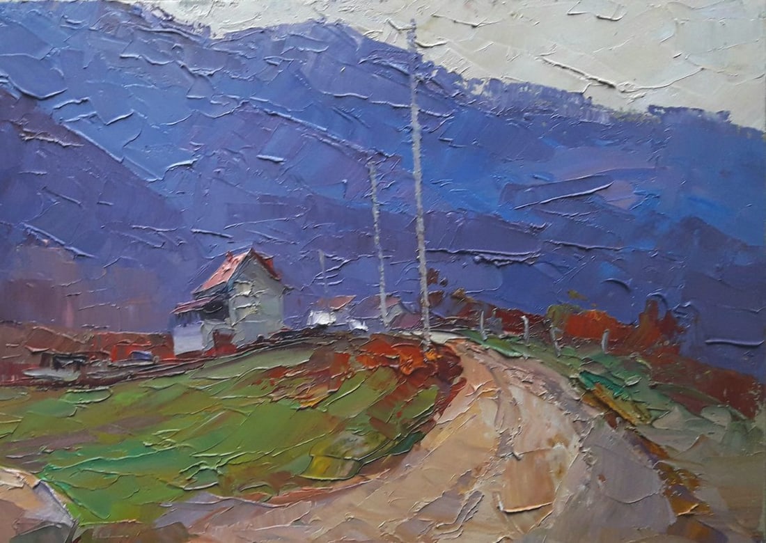 Oil painting Transcarpathian village Serdyuk Boris Petrovich - 3
