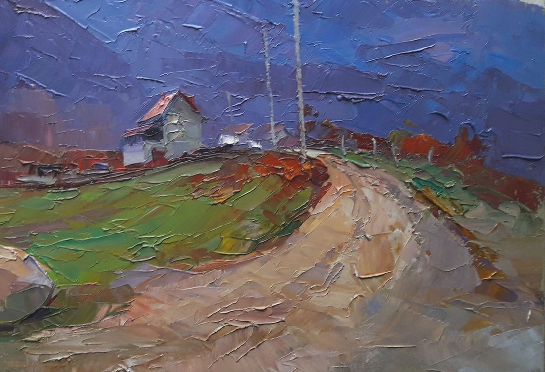 Oil painting Transcarpathian village Serdyuk Boris Petrovich - 5