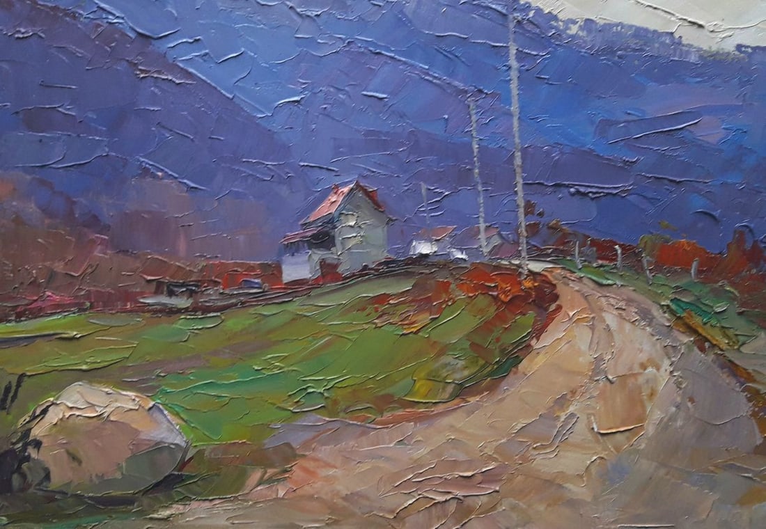 Oil painting Transcarpathian village Serdyuk Boris Petrovich - 6