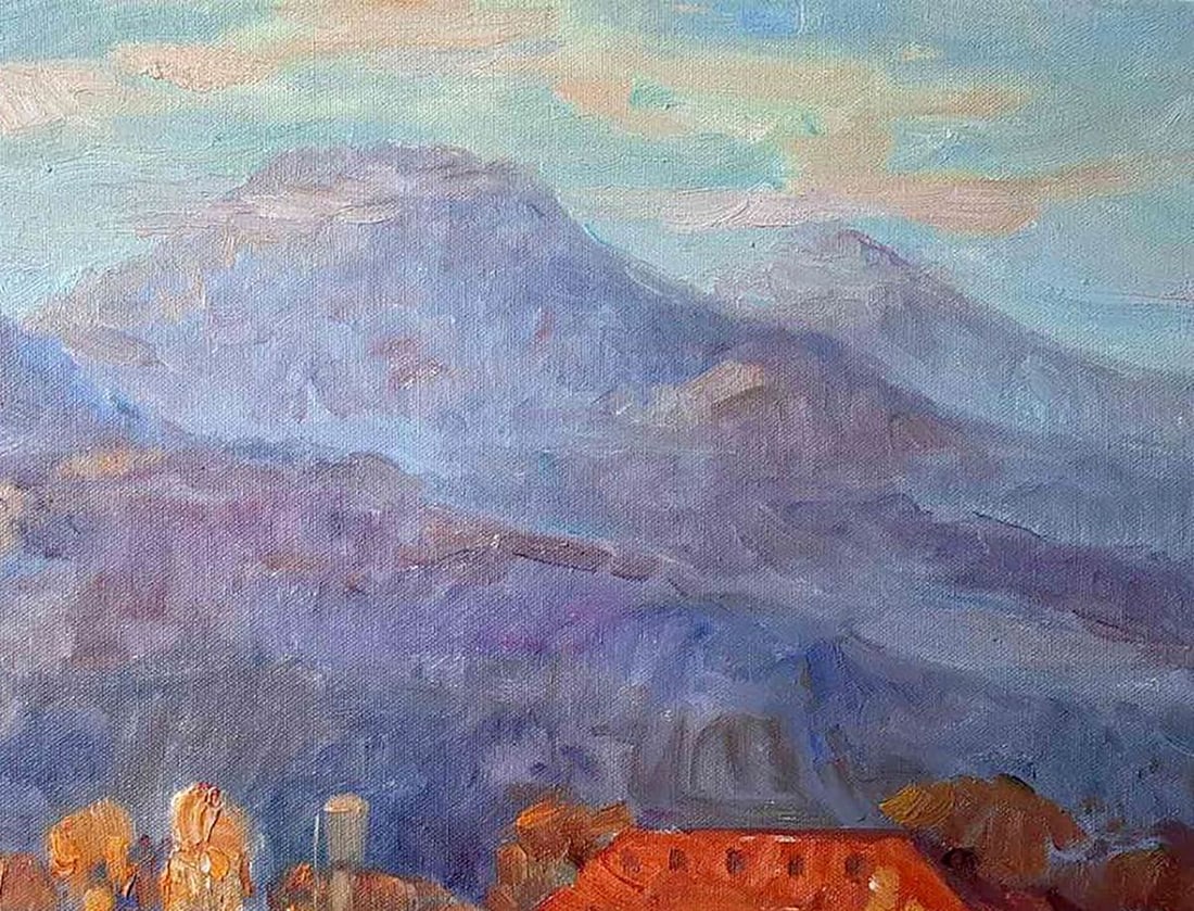 Oil painting Village in the mountains Kovalenko Ivan Mikhailovich - 3