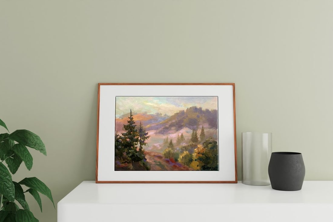 Oil painting Fog in the mountains Batrakov Vladimir Grigorievich - 3