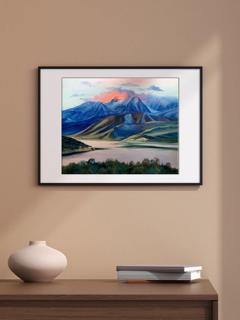 Oil painting Sunset behind the mountains Serdyuk Boris Petrovich - 3