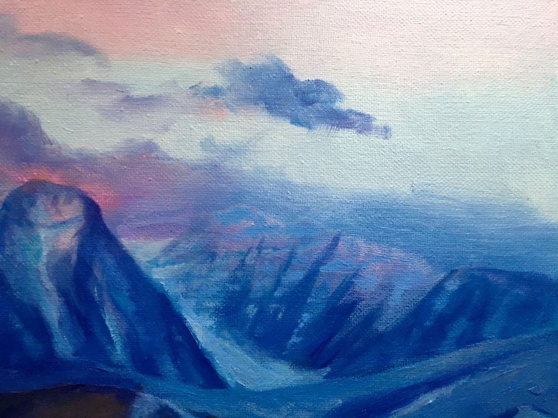 Oil painting Sunset behind the mountains Serdyuk Boris Petrovich - 5