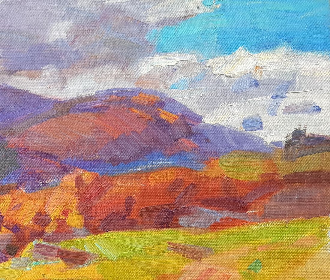 Oli painting Autumn Carpathians Tepeta Miacheslav - 3
