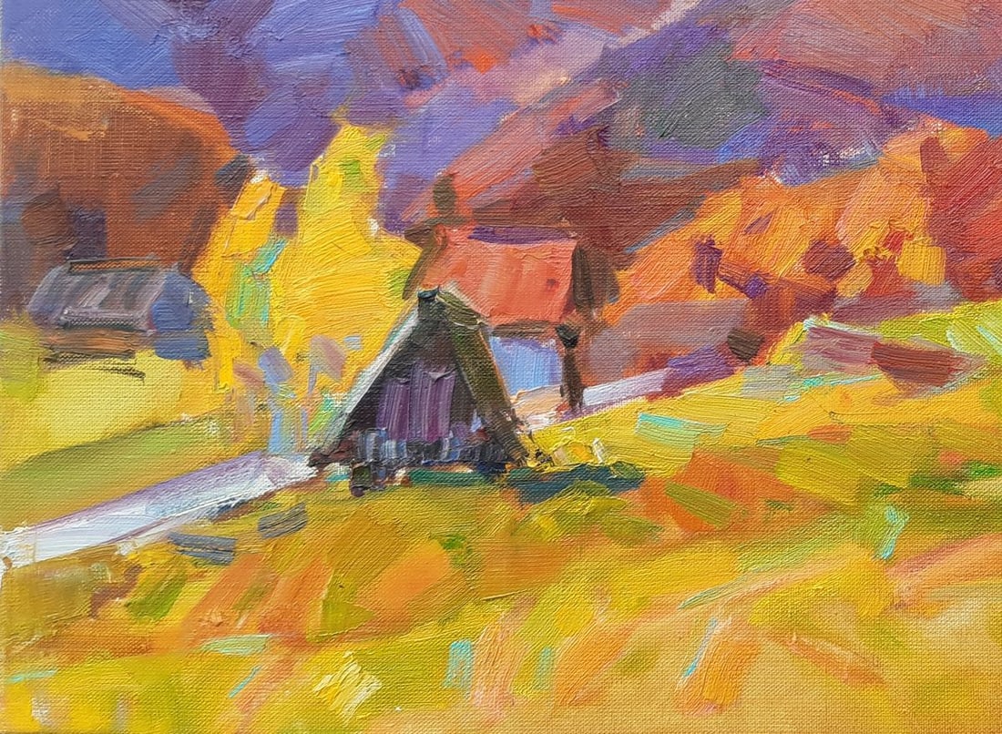 Oli painting Autumn Carpathians Tepeta Miacheslav - 4