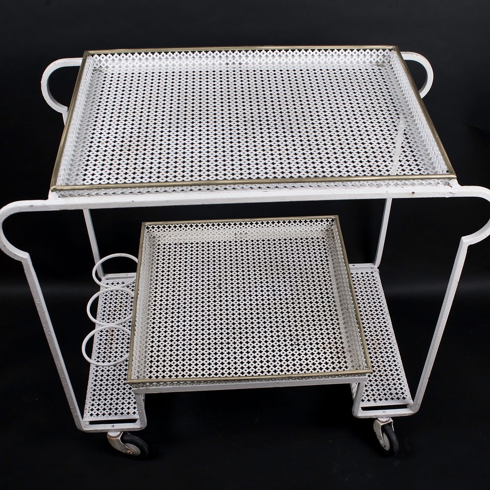 FRENCH MODERNIST serving table MATEGOT original paint - 2