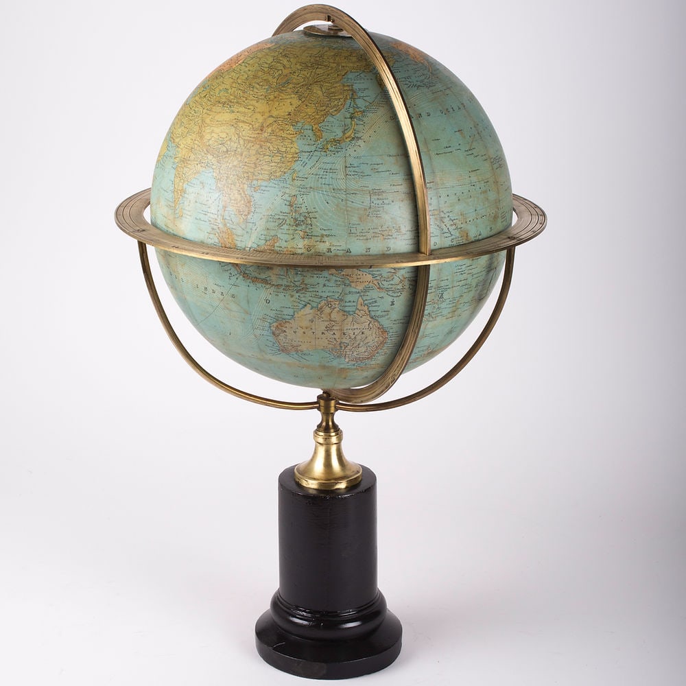 1870 DELAGRAVE FRENCH TERRESTRIAL ANTIQUE GLOBE 14 " - 5