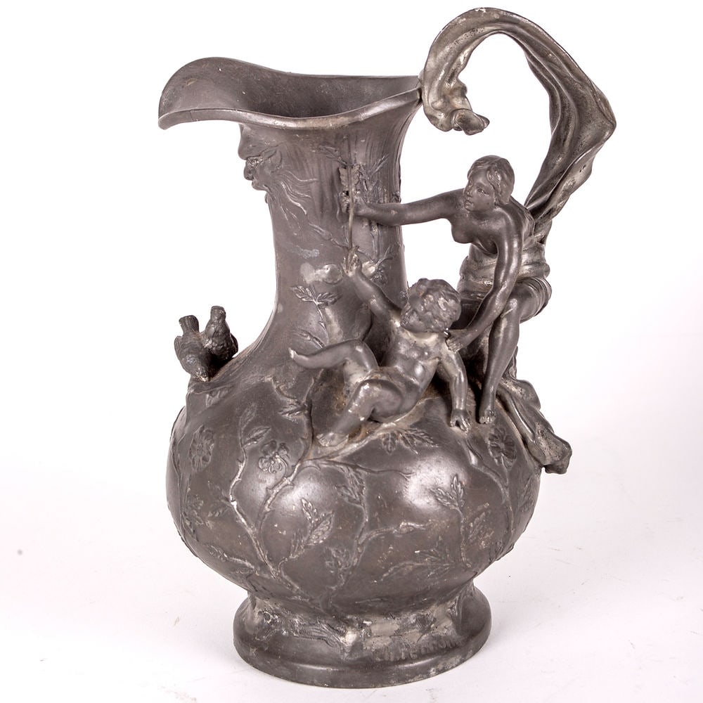 Elsie Thomas Ward HERING (1872-1923) pewter vase with decoration - 3