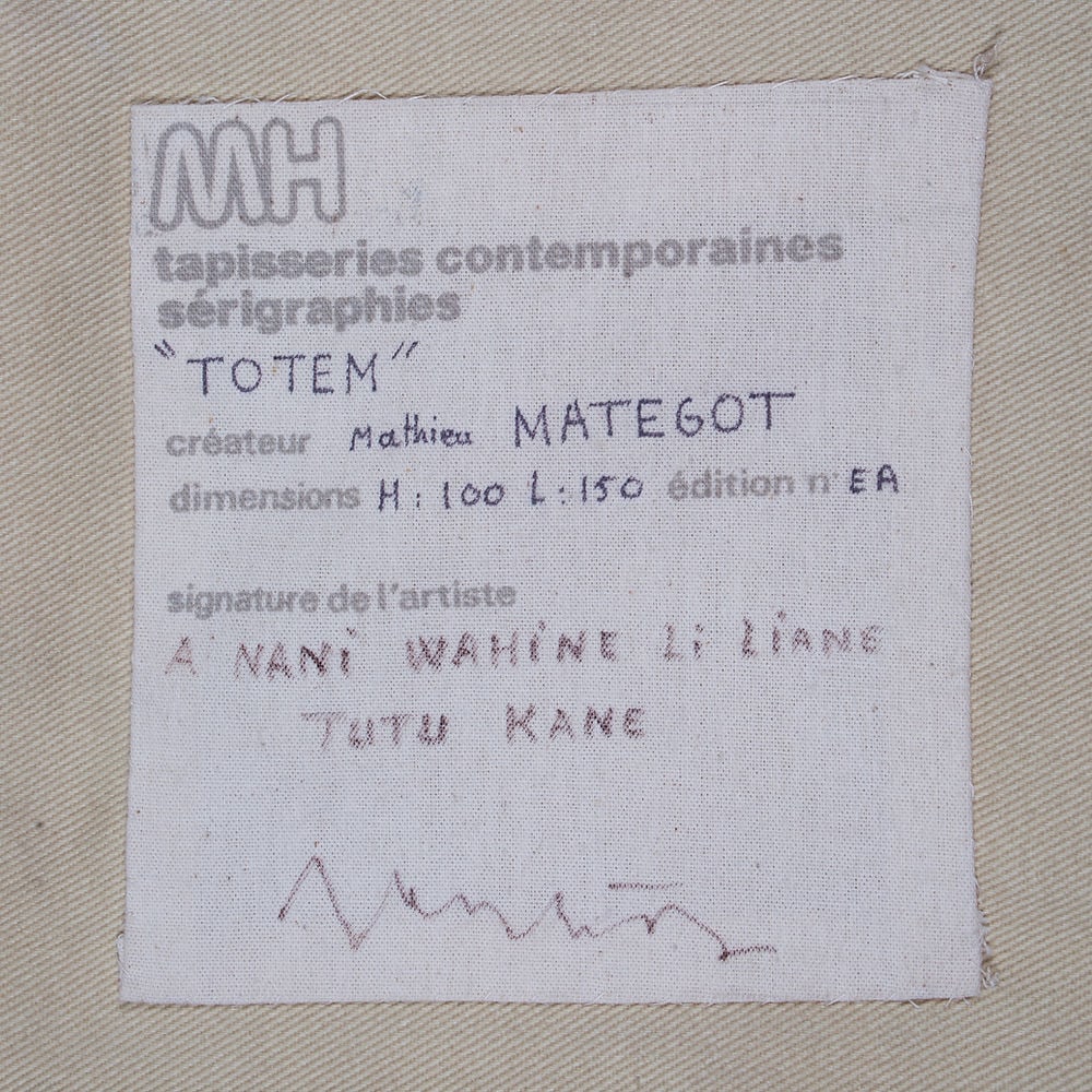 Mathieu Mategot tapestry Robert Four silk screened signed Totem - 5