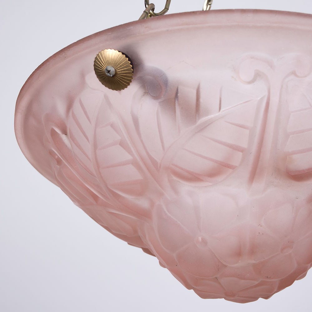 FRENCH Art-Deco Chandelier Degue David Guéron pink - 5