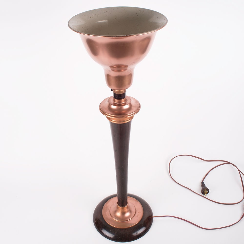 FRENCH torchiere ART DECO MAZDA TASK LAMP: Made from 1920's to the 1950's this task lamp was originally designed in France by Mazda .; Founded in 1921, the Compagnie des Lampes subsequently became a major player in lighting in France through i