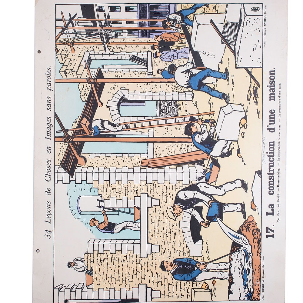 Vintage French School Poster Fernand Nathan housing - Double sided - 3