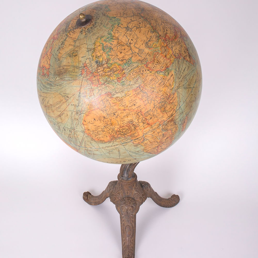 1880 LEBEGUE 17" FRENCH TERRESTRIAL GLOBE ANTIQUE Dubail editor - 5