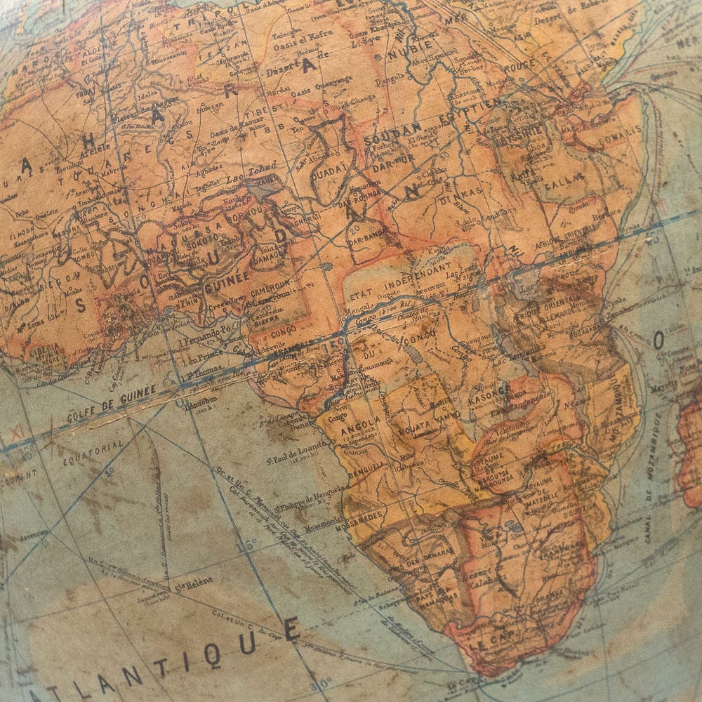 1880 LEBEGUE 17" FRENCH TERRESTRIAL GLOBE ANTIQUE Dubail editor - 7