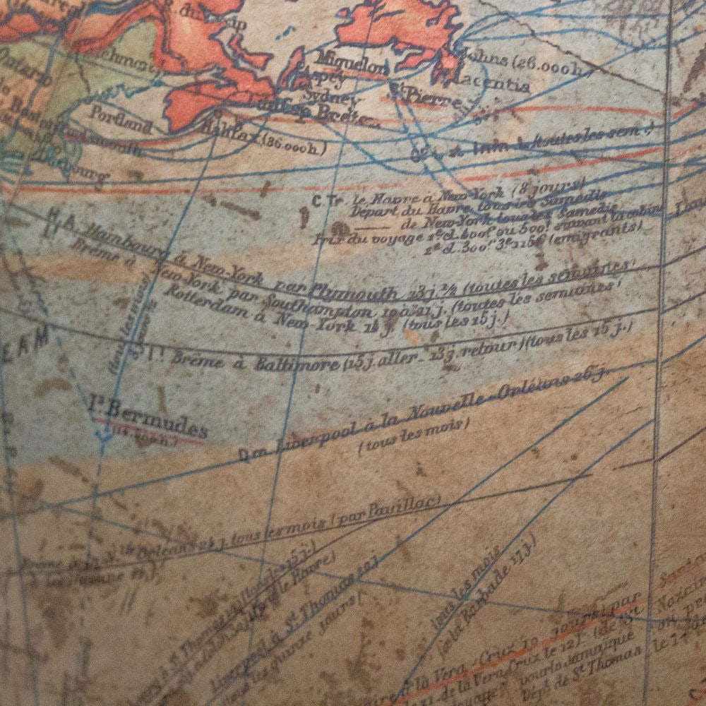 1880 LEBEGUE 17" FRENCH TERRESTRIAL GLOBE ANTIQUE Dubail editor - 8