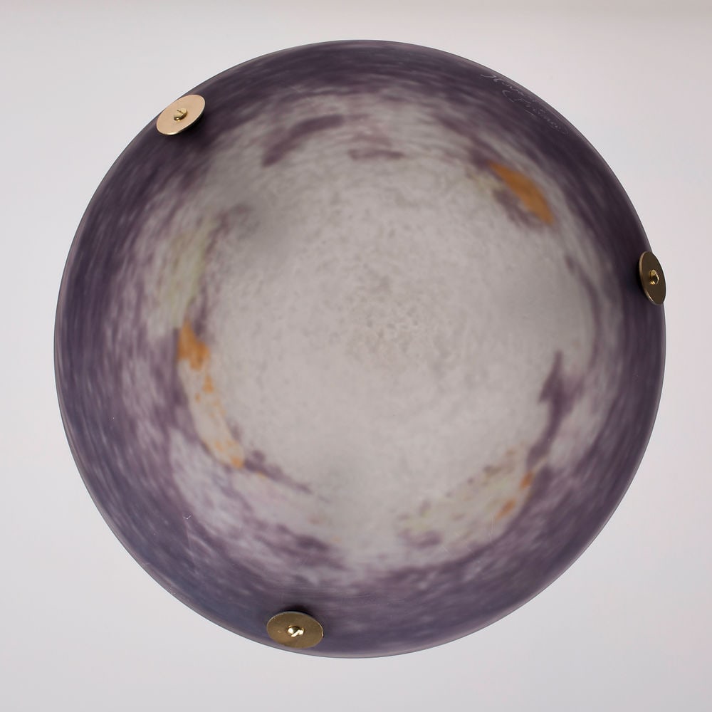 French Art-Deco marmoreal Chandelier Lorain Nancy Croismare purple - 4