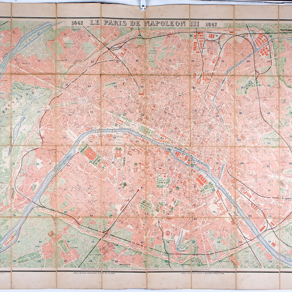 Nouveau plan de Paris 1867 by Lanee Editeur-Geographer - 2