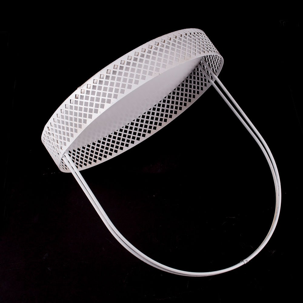 Mategot mid century round Basket rigitulle with square rigitulle - 3