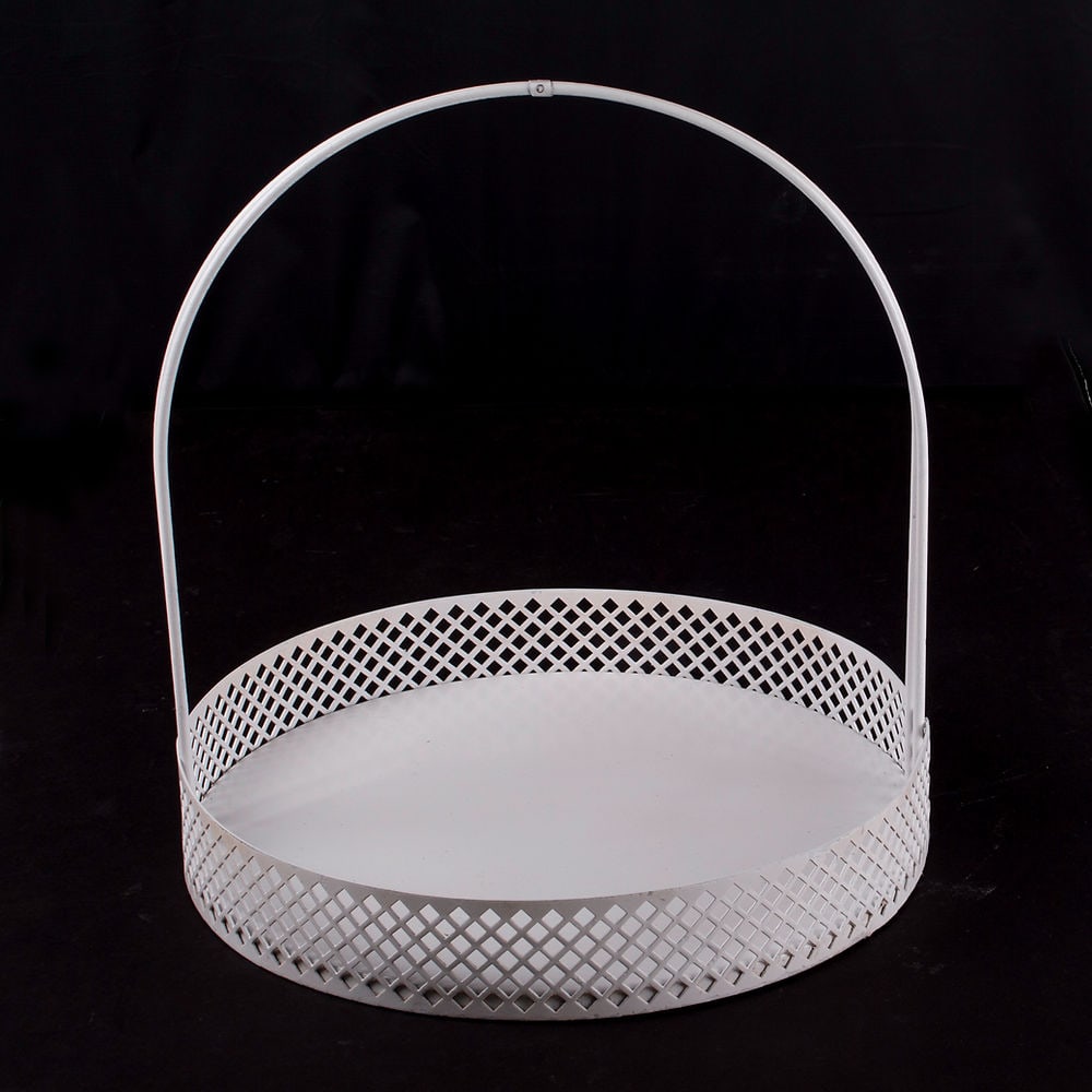 Mategot mid century round Basket rigitulle with square rigitulle - 4