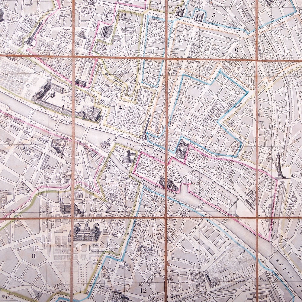 French Paris map Logerot Paris 1843 guide de l'etranger - 3