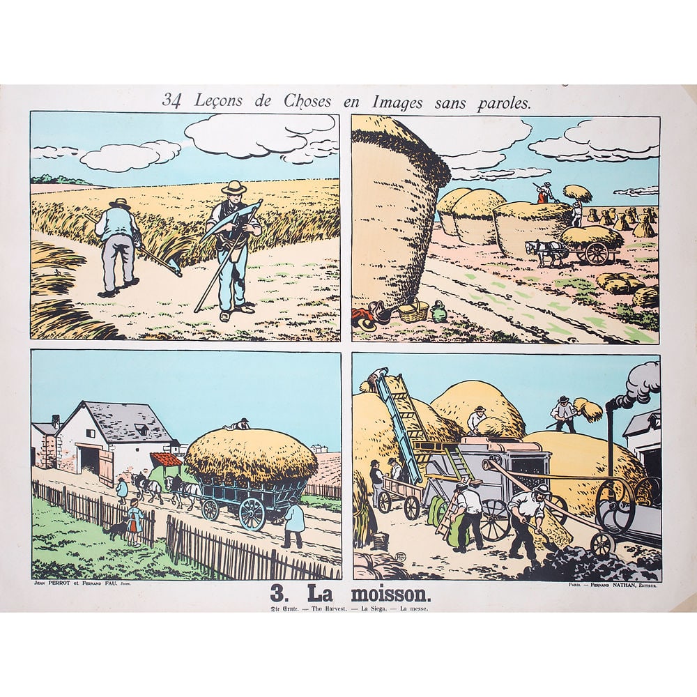 Vintage French School Poster Fernand Nathan Farming - Double-Sided 1920/1940 - 2