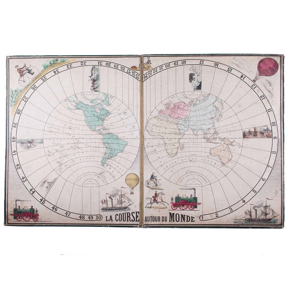 The Race Around the World, Coqueret, publisher, lithographs. H. Jannin, Paris," - 5