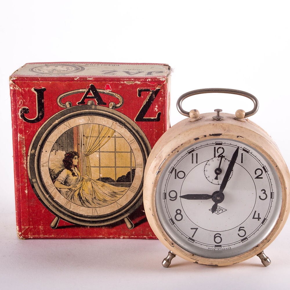 French Art Deco Art Deco alarm Clock JAZ with original box (1 of 4)