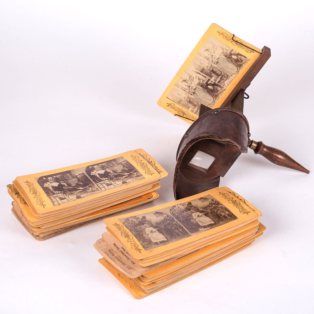 Antique French stereoscopic viewer 19th. with 40 views - 7