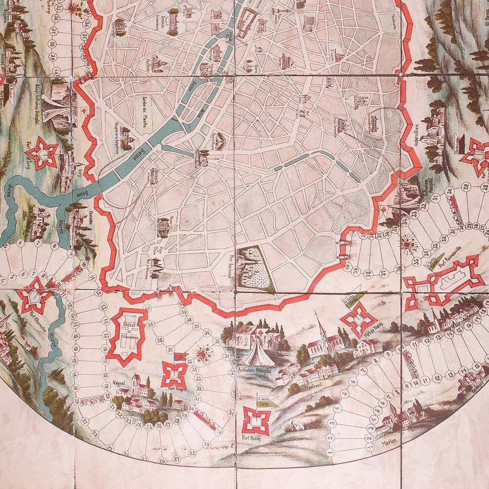 German Ludo game Paris map Franco-German War 1871 - 3