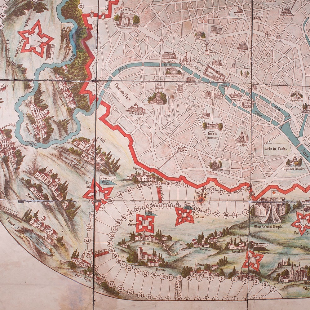 German Ludo game Paris map Franco-German War 1871 - 5