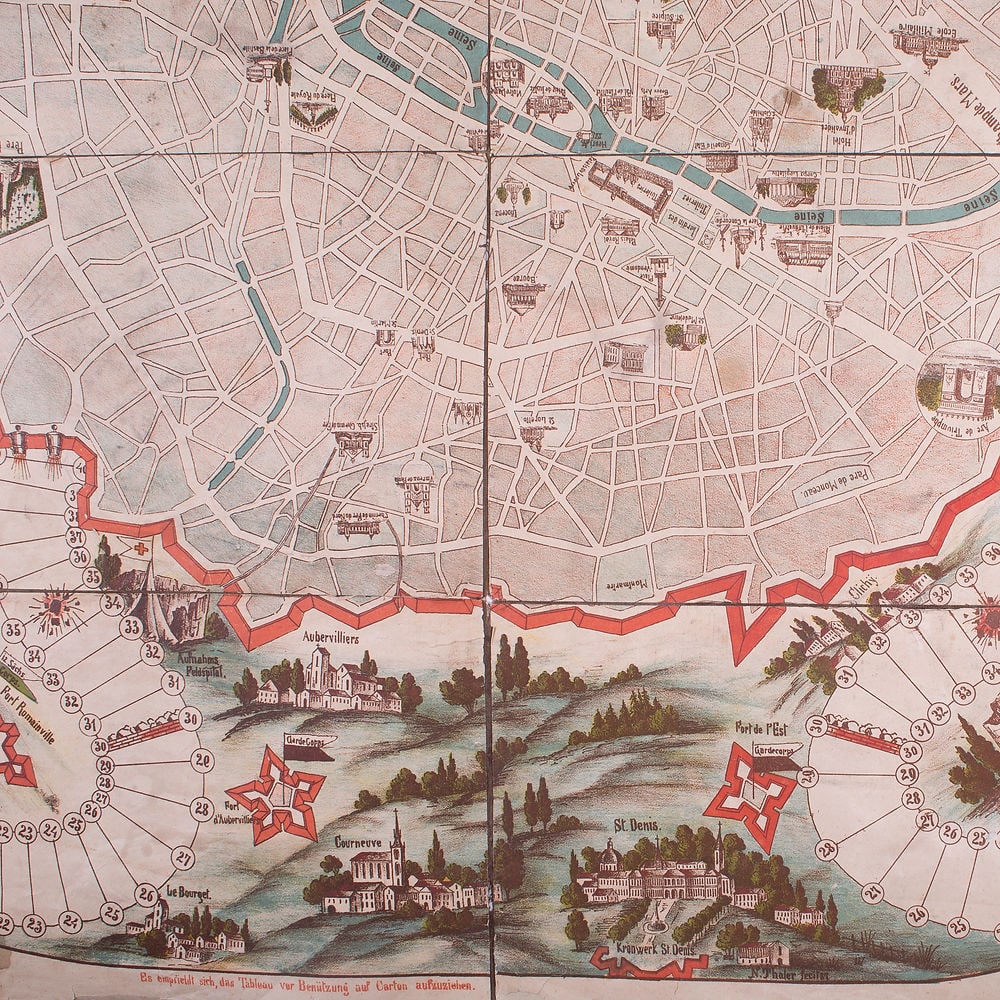 German Ludo game Paris map Franco-German War 1871 - 6